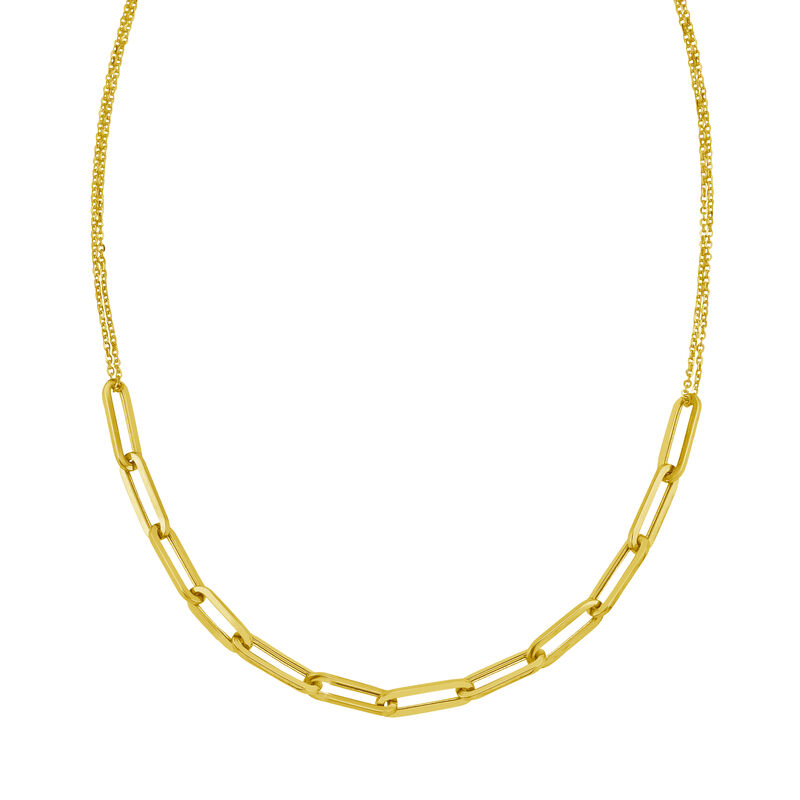 Paperclip Link Chain 26" in 14k Yellow Gold image number null
